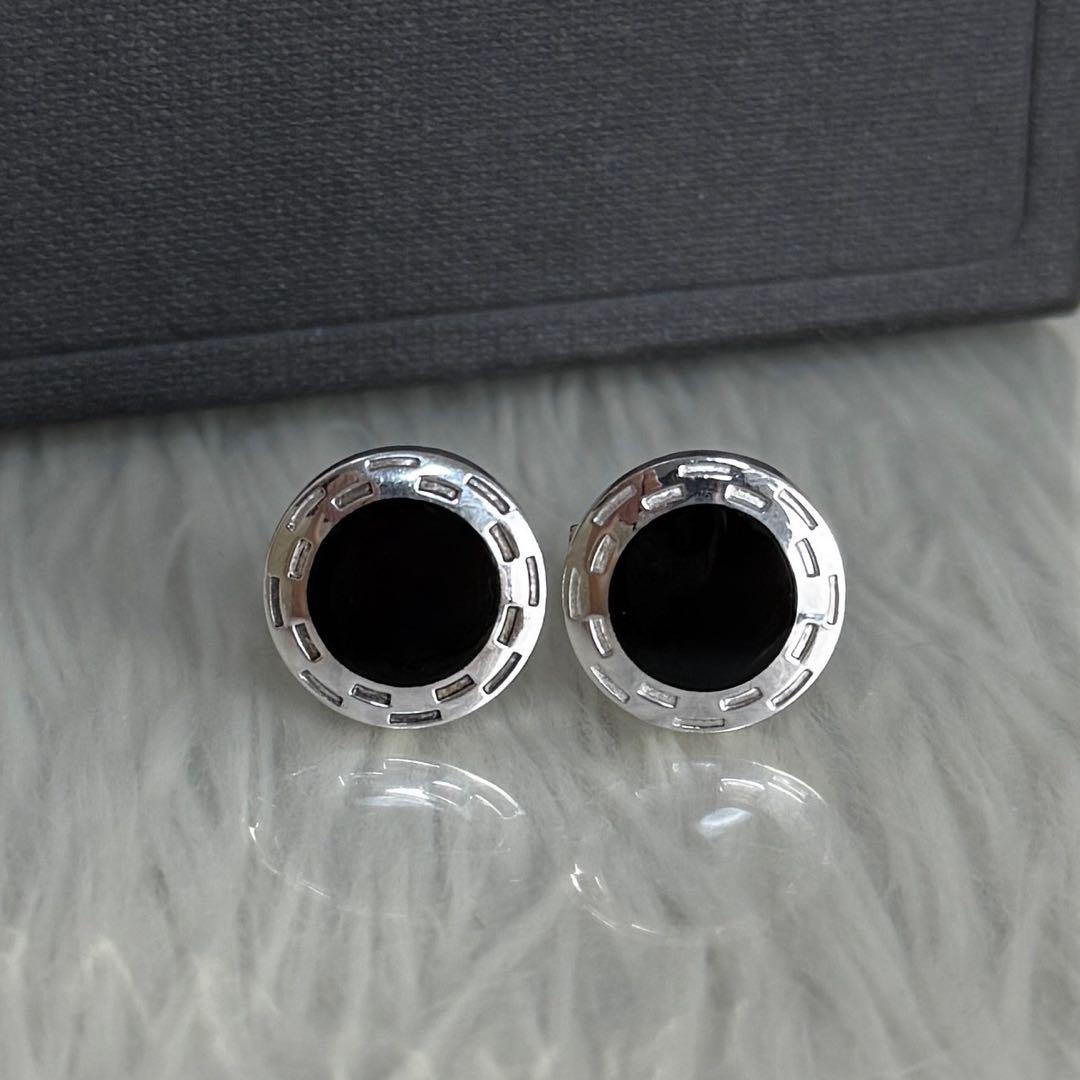 美品♡保存箱付♡Silver925♡BVLGARI ブルガリ オニキス カフス