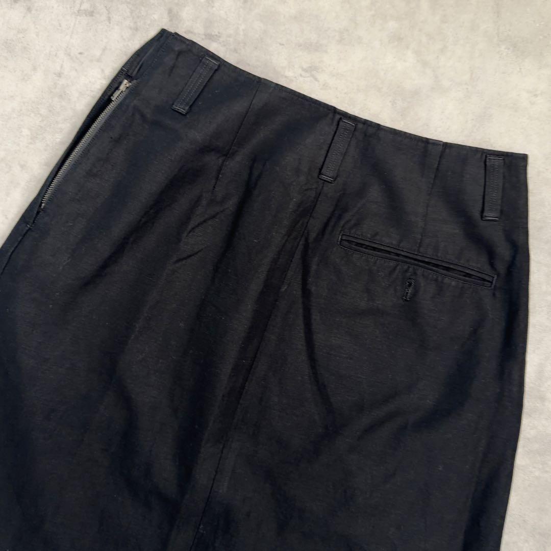 23SS【マーガレットハウエル】コットンリネンツイルスカート S ブラック