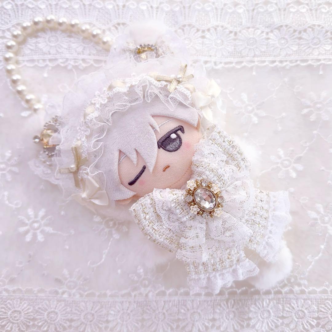 ツイードシリーズ　いつぬい　ちびぐるみ ぬい服　ねこ　白　クリーム　あんスタ