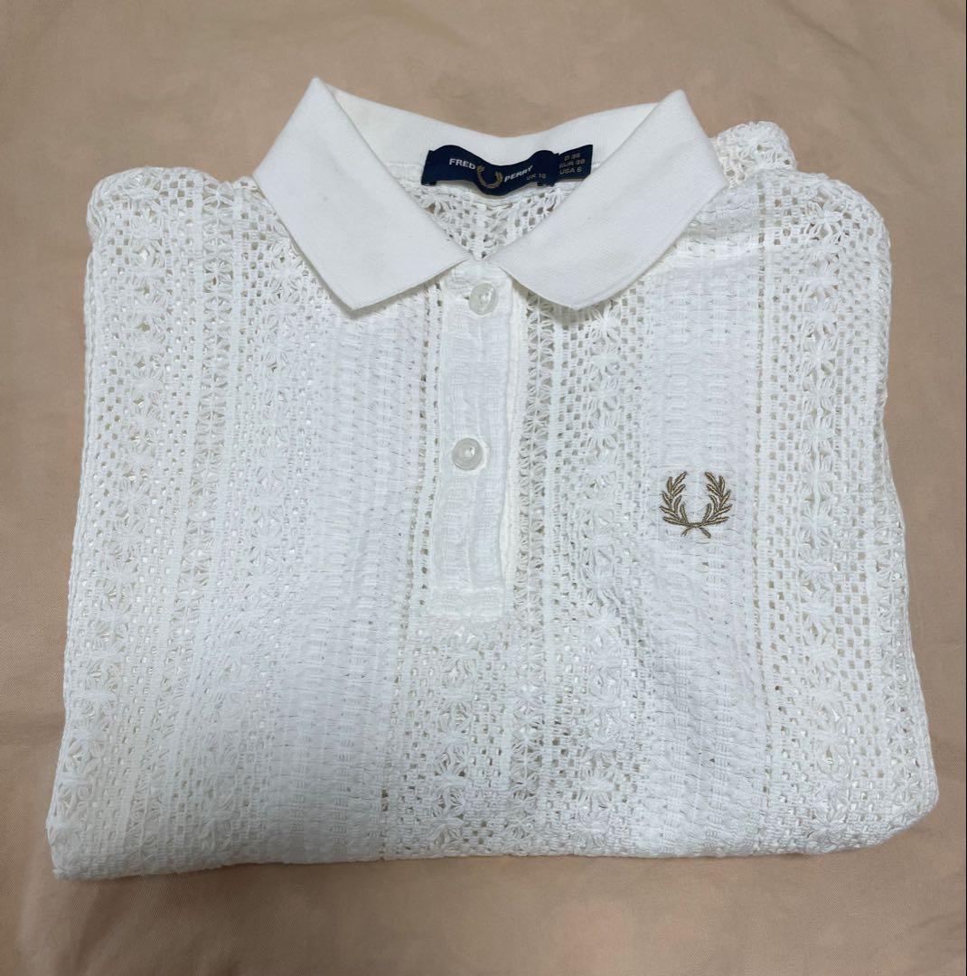 【極美品】FRED PERRY/フレッドペリー　総柄レース　ポロシャツ