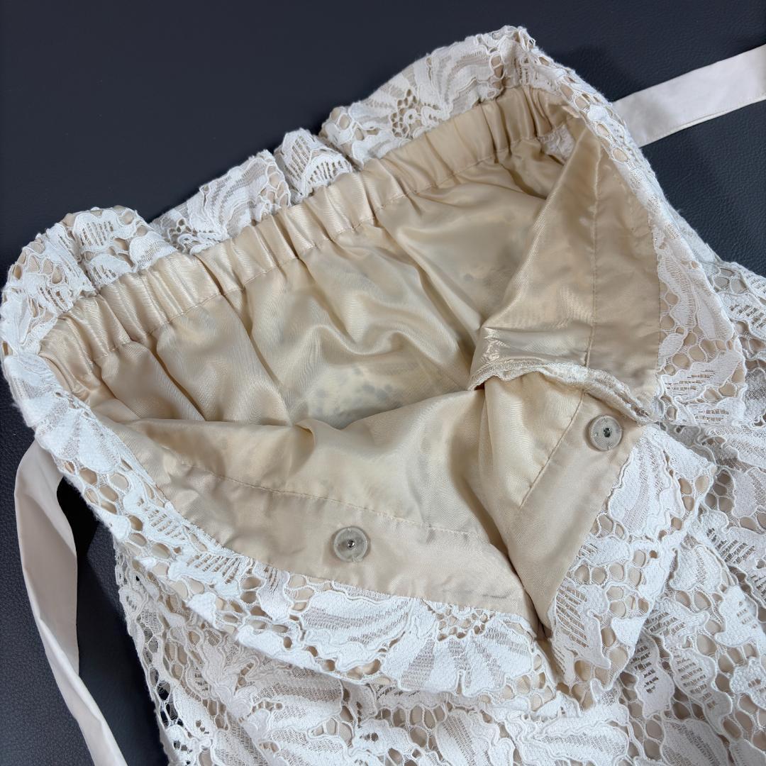 グレースコンチネンタル 総レース ロングスカート リボンベルト 花柄レース M