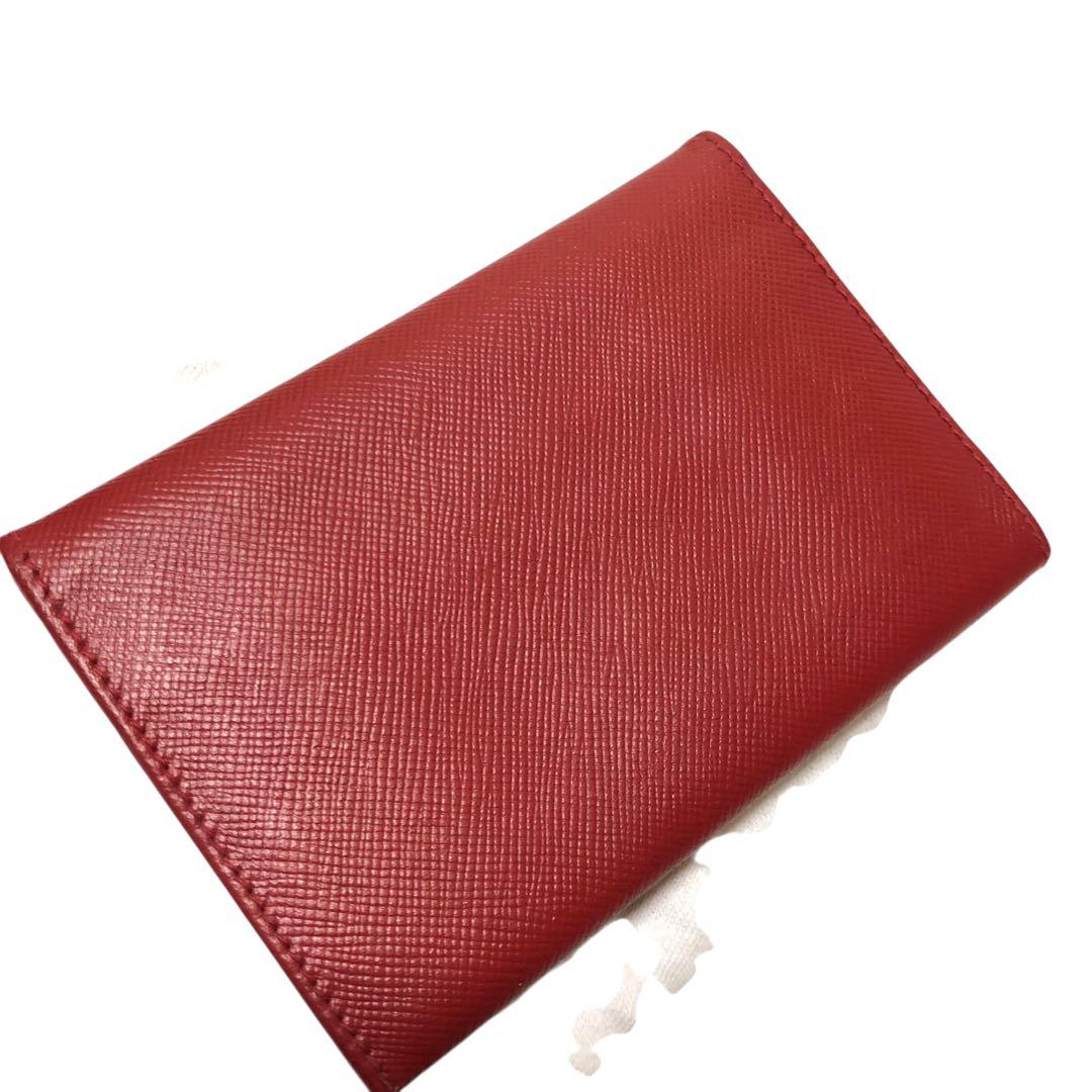 【美品】PRADA プラダ　サフィアーノ　二つ折り名刺入れ　カードケース