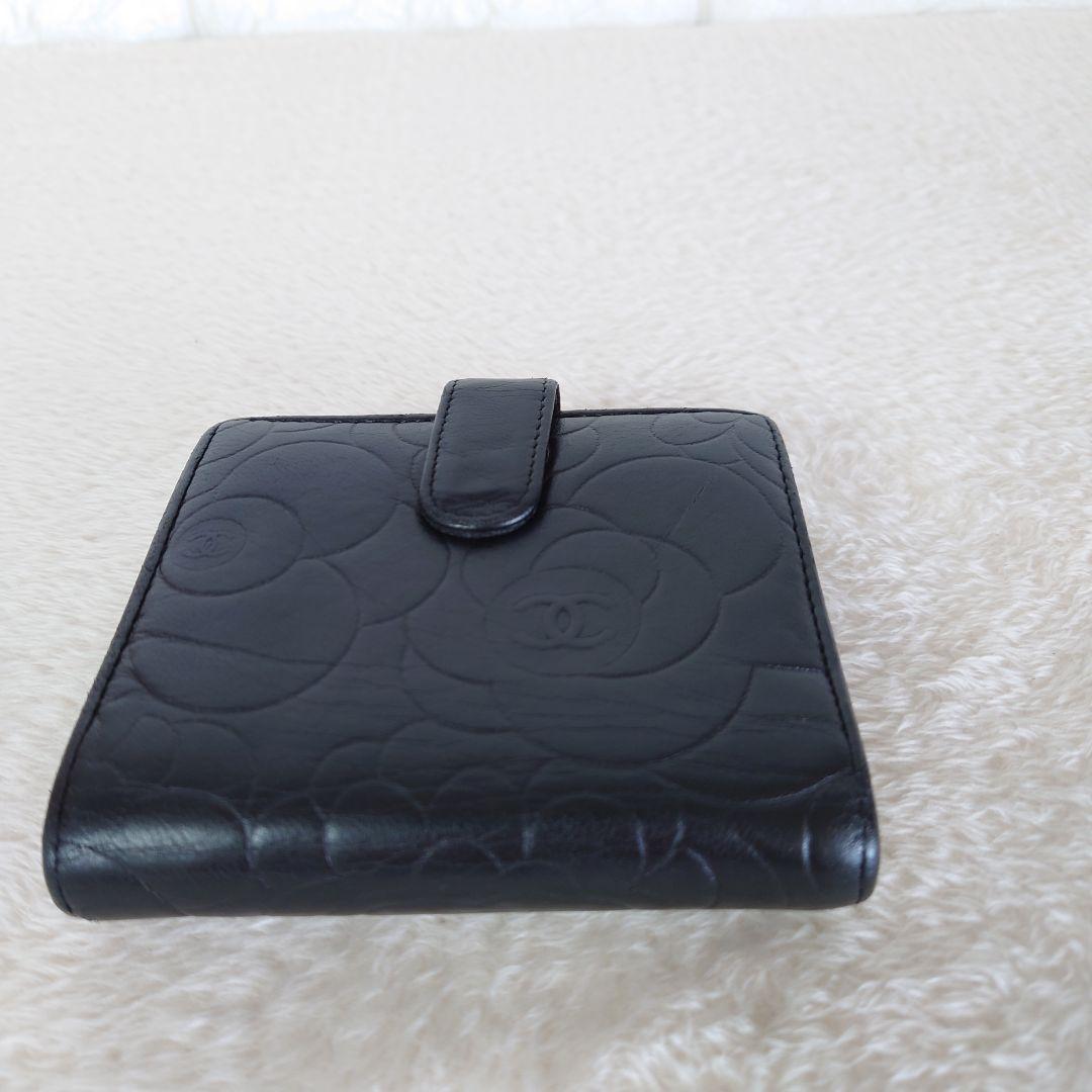 CHANEL カメリア 三つ折 コンパクト ウォレット