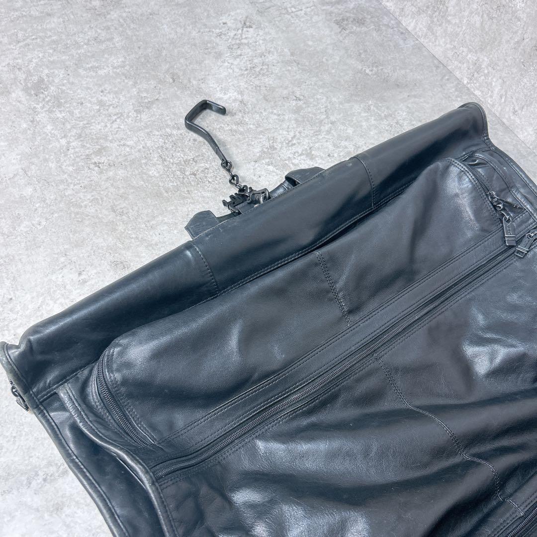 【希少】TUMI オールレザー ガーメントバッグ トゥミ ブラック スーツ 出張