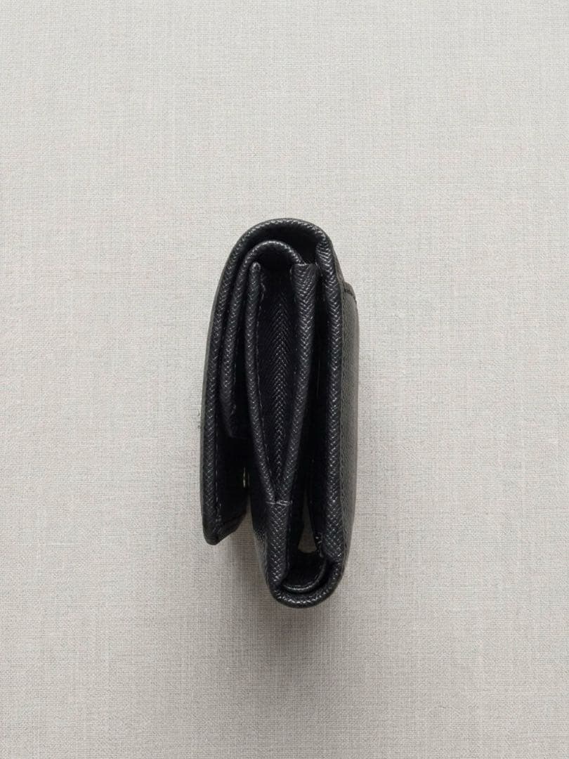 【極美品/NFC正規品証明】PRADA プラダ サフィアーノ 三つ折り財布 黒