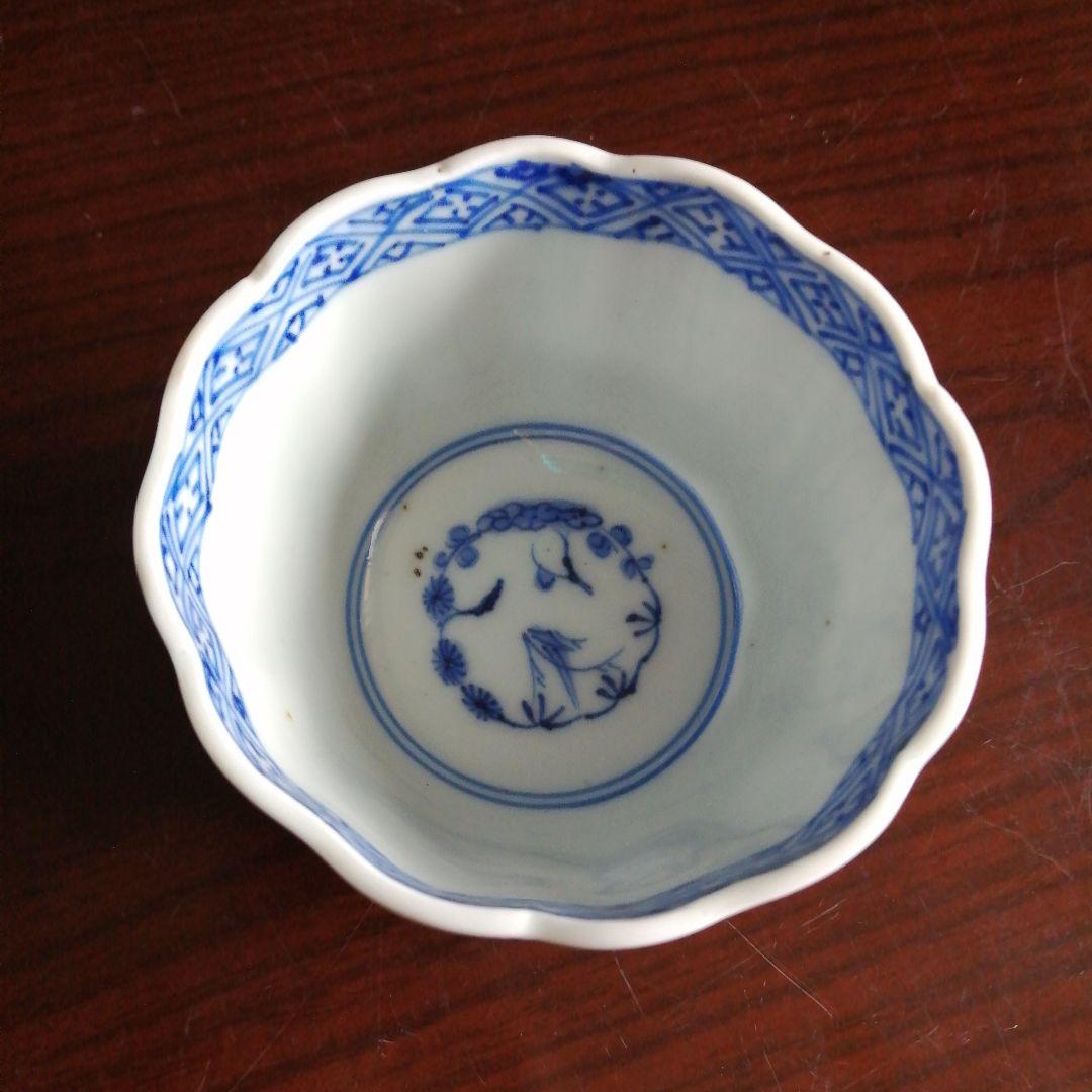 古伊万里　成化年製　染付蛸唐草文蕎麦猪口　8.2cm　江戸後期