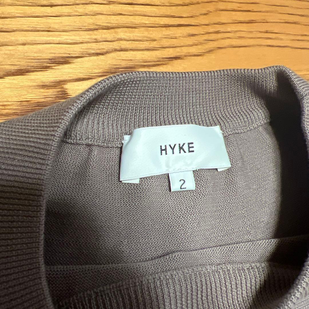 HYKE サイドスリット コットンニット　半袖
