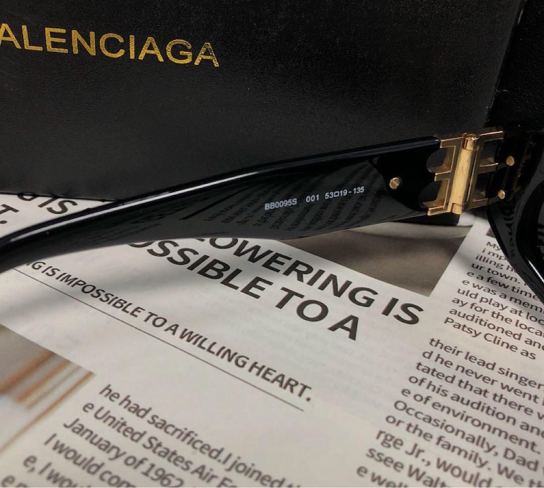 値下げ♡BALENCIAGA サングラス ブラック ゴールドBBロゴスクエア