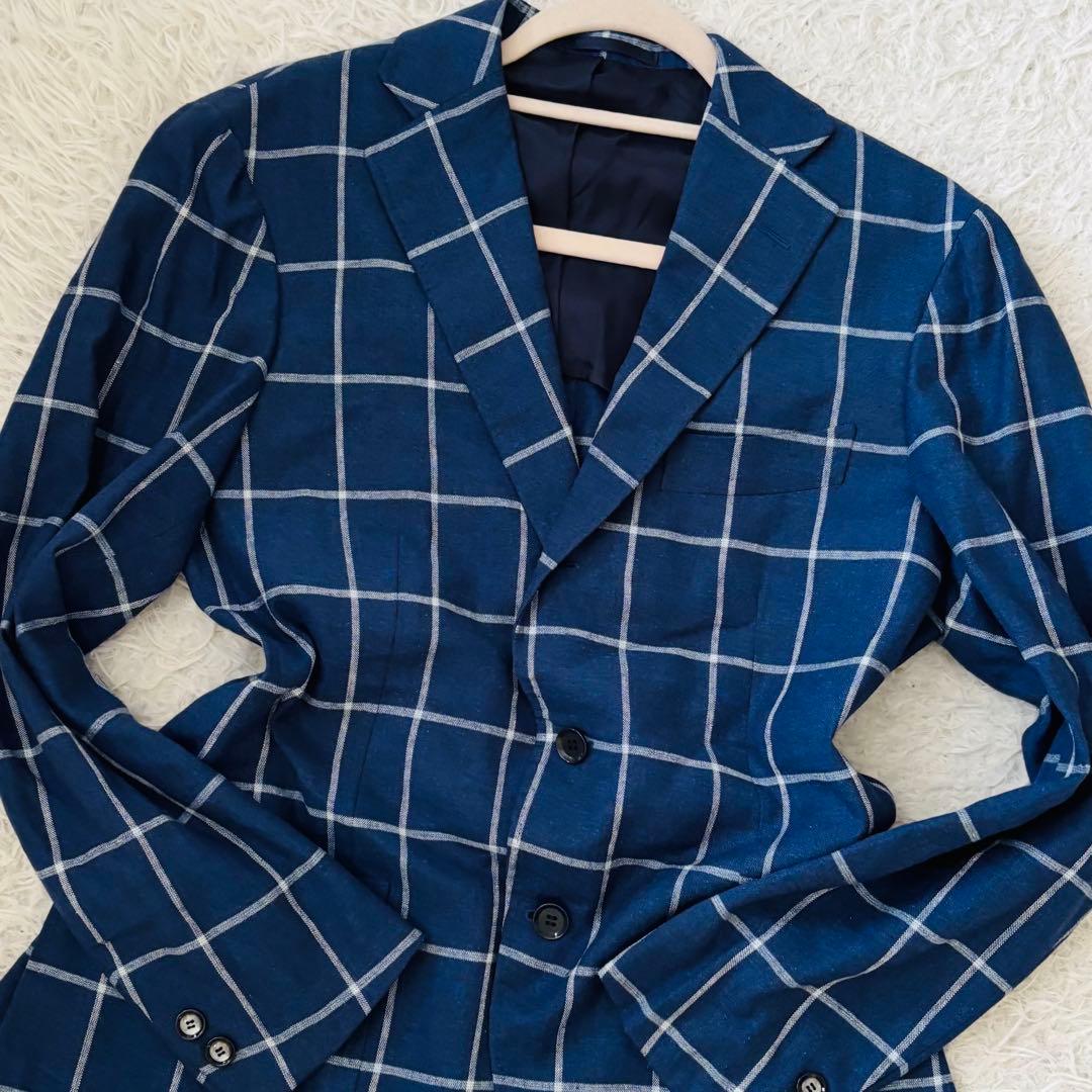 極美品✨リングジャケット春夏テーラードジャケット46 極上のシルク&リネン