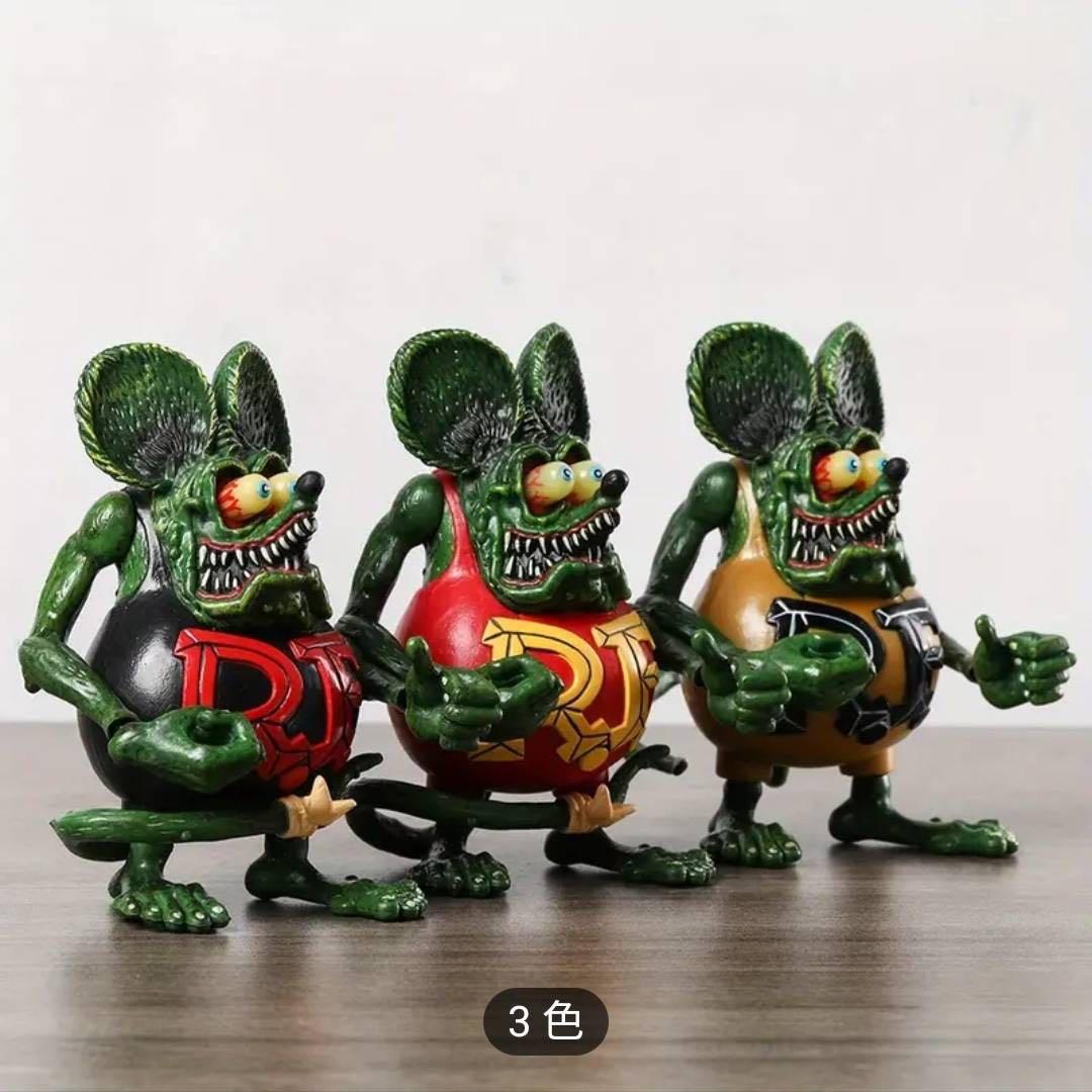 新品未開封　ラットフィンク　フィギュア　手足可動式　3体セット