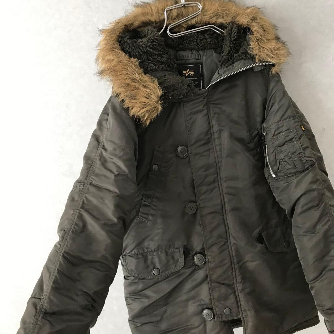 ALPHA N-3B フライトジャケット 中綿 美品 カーキ M