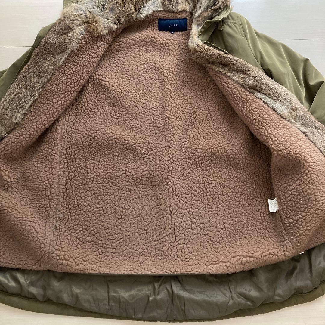 シップス　ラビットファーモッズコート