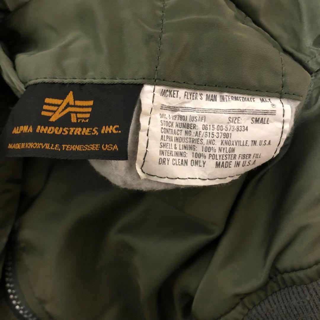 USA製 80s ALPHA社 USAF MA-1 フライトジャケット カーキS