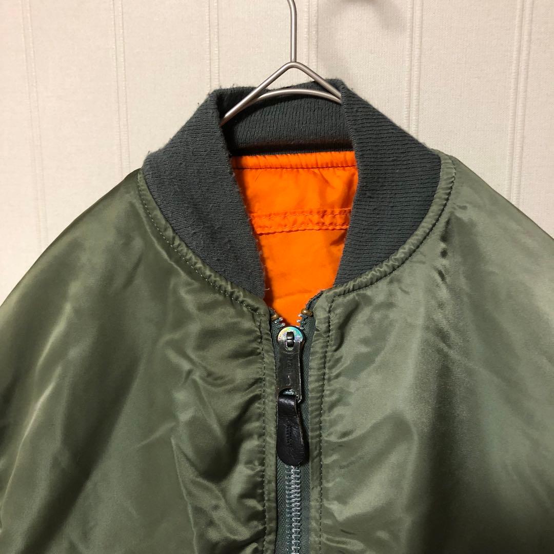 USA製 80s ALPHA社 USAF MA-1 フライトジャケット カーキS