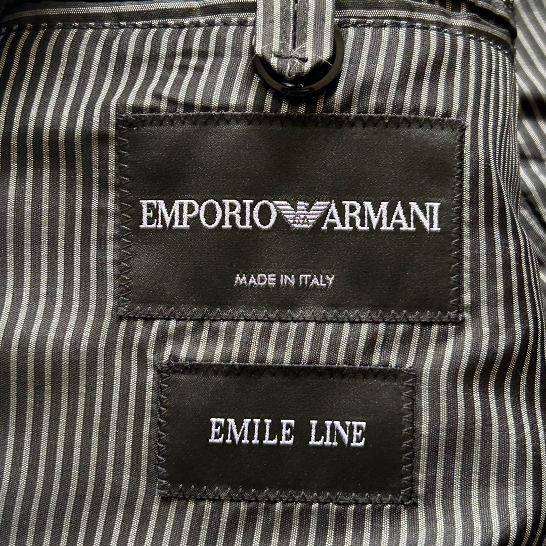EMPORIO ARMANI シングルブレストジャケット　テクスチャー　焦茶