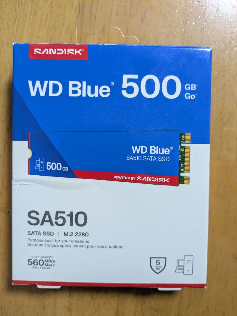 内蔵型SSD m.2 sata 500gb WD Blue SA510
