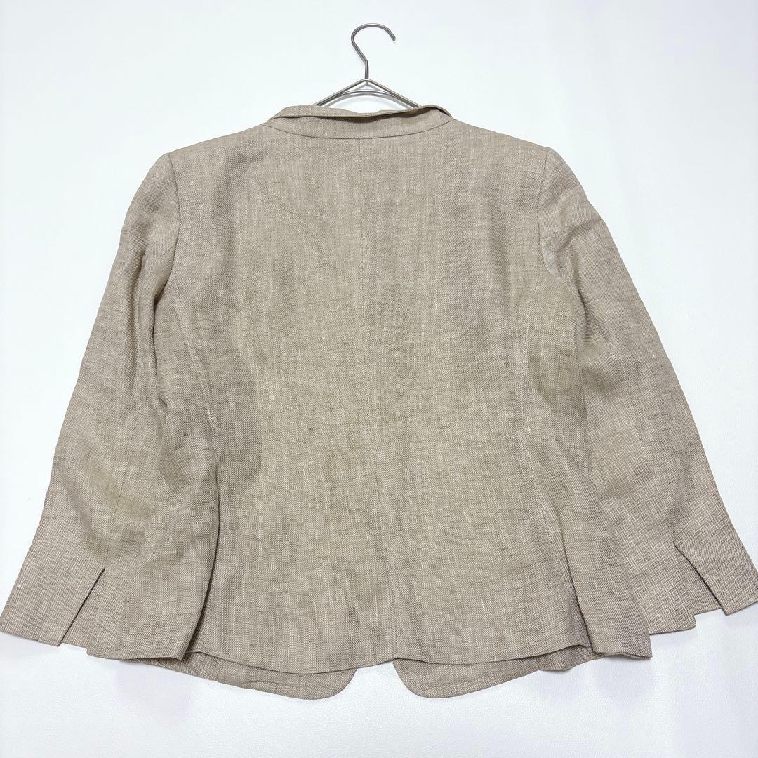 Max Mara 【XLサイズ 】白タグ リネン100% テーラードジャケット