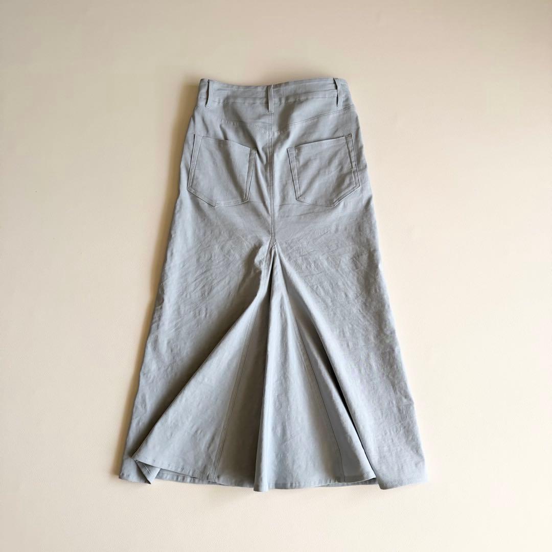 25SS 【ミューズ】ストレッチツイル フレア ロングスカート ドゥーズィ