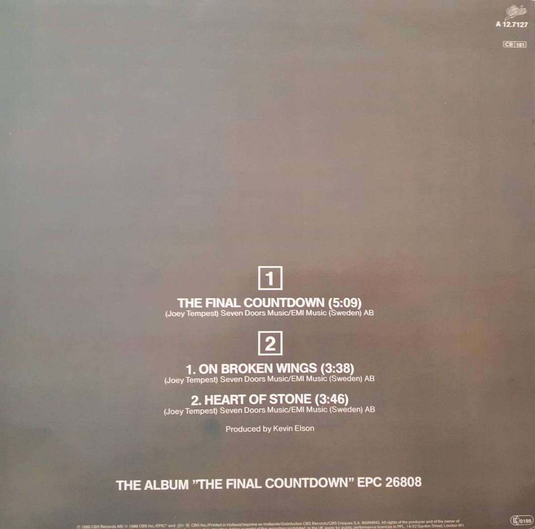 ヨーロッパ　 The Final Countdown　オランダ盤 12”