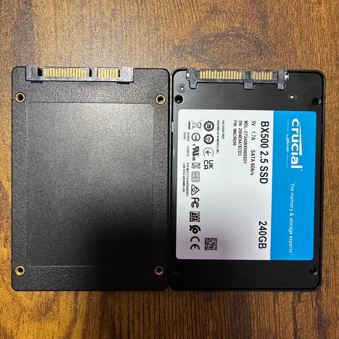 合計480GB 240GBx2 Crucial SSD SATA