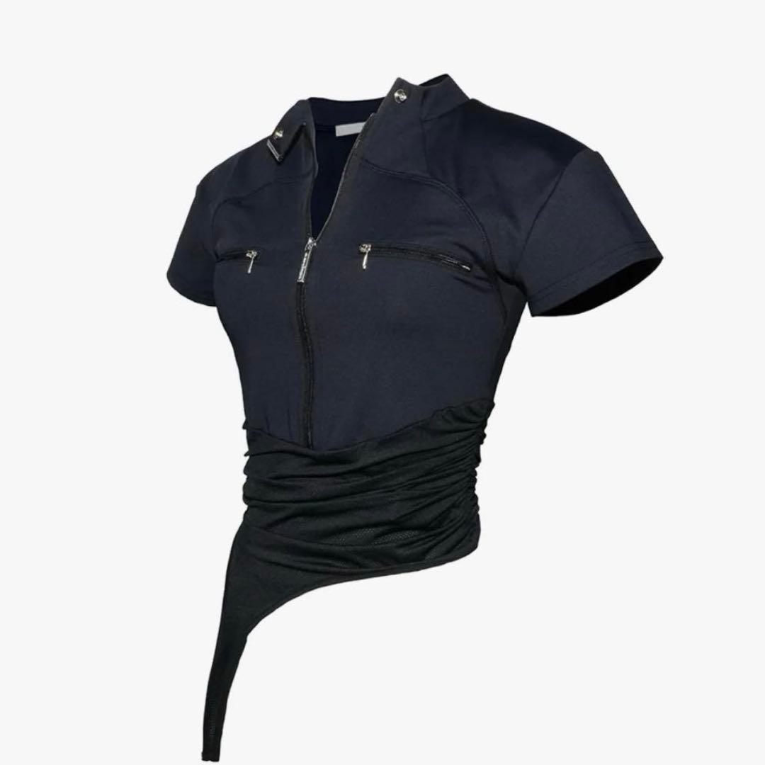 トップス theredthread zip asymmetric tops