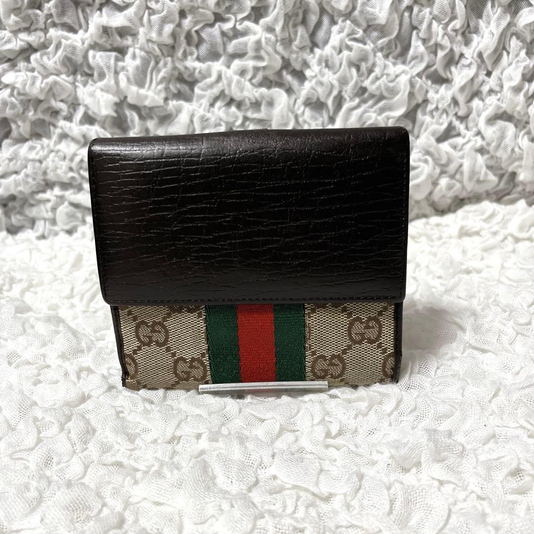 Gucci GGキャンバス 二つ折り　財布　グッチ　ジャッキー　シェリー　レザー