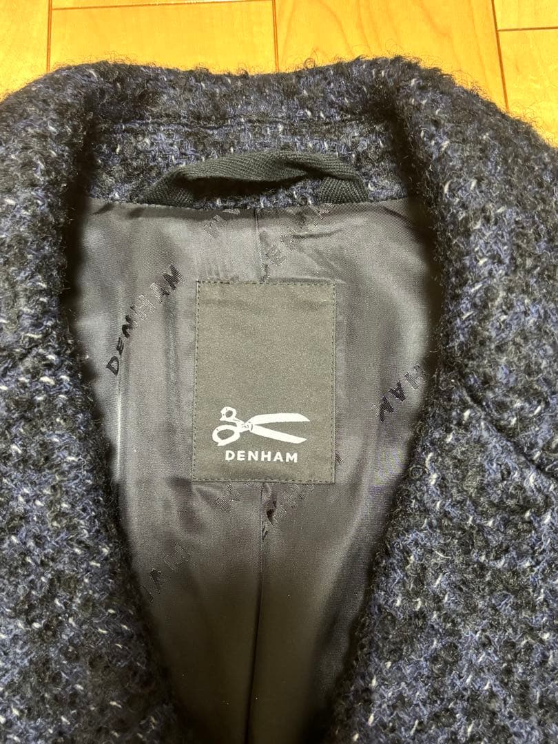 DENHAM デンハム　ネイビー ダブルブレスト ロングコート