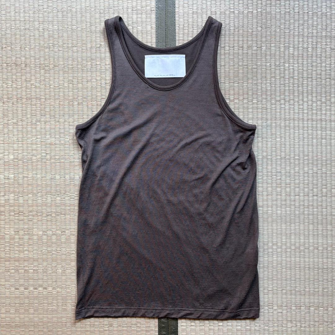 nonnotte タンクトップ ウール100% olive brown サイズ4