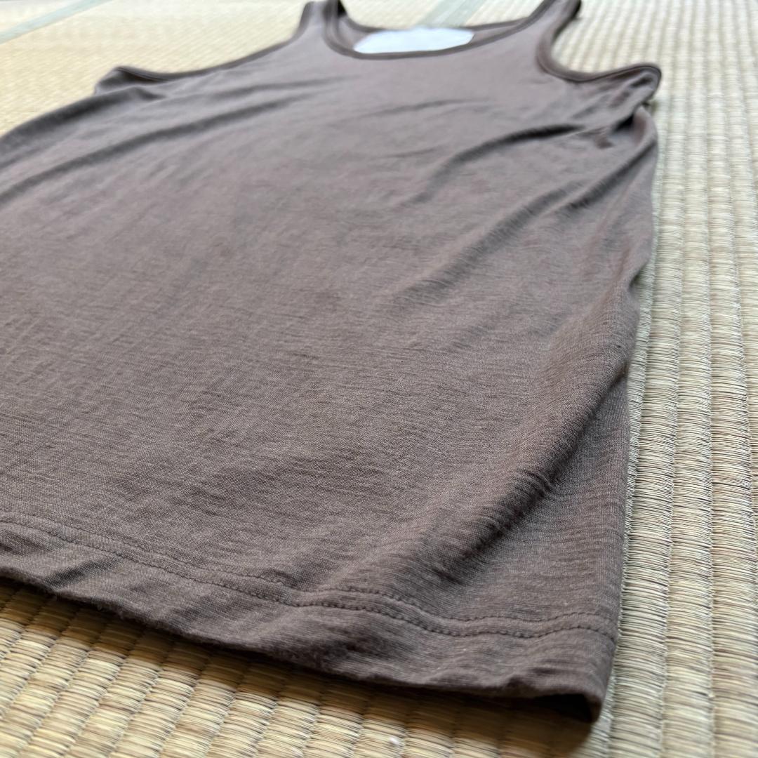 nonnotte タンクトップ ウール100% olive brown サイズ4