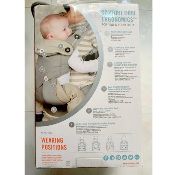 【新品未使用】エルゴベビー（Ergo baby）抱っこ紐／よだれカバー グレー