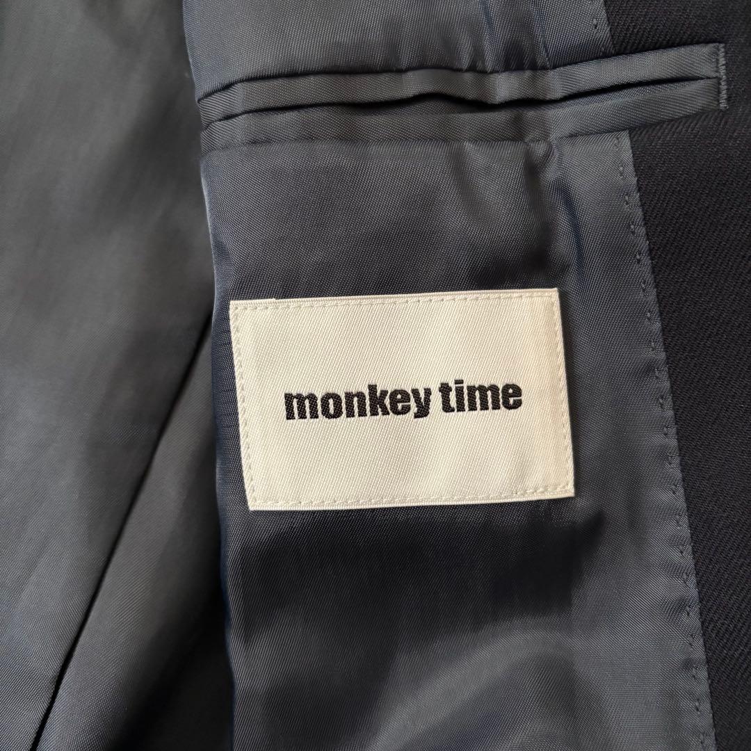 美品 monkey time 紺ブレ 金ボタン ダブル テーラードジャケット L