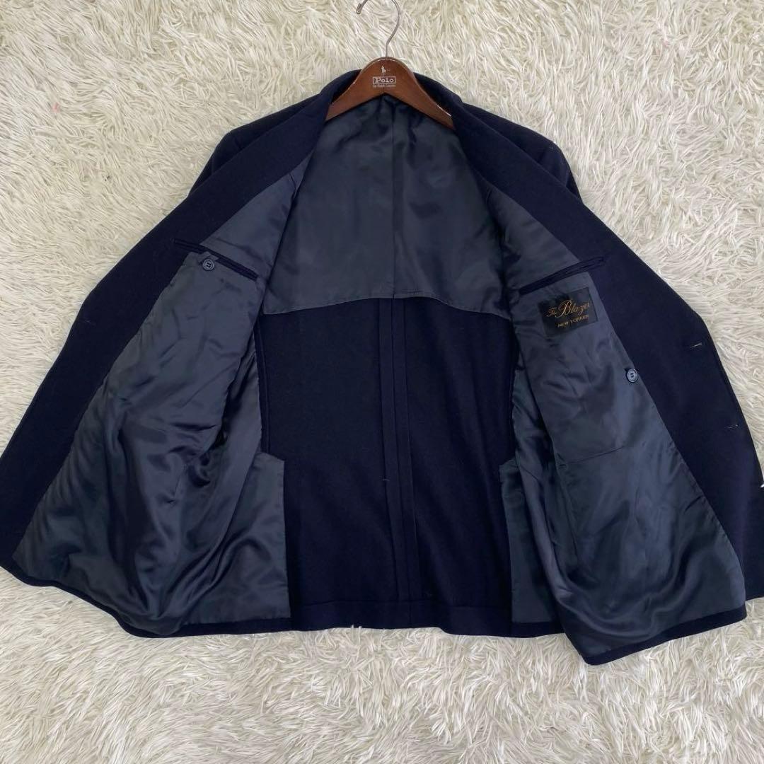 【美品✨】ニューヨーカー ダブル 紺ブレ 金ボタン エンブレム AB6