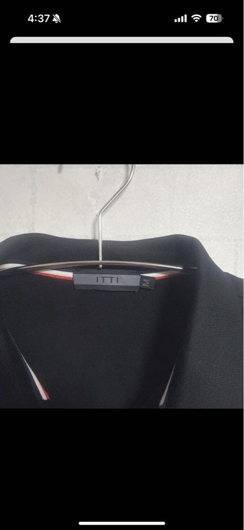 美品 モンクレール ヘンリーネックTシャツ 黒 M コットン