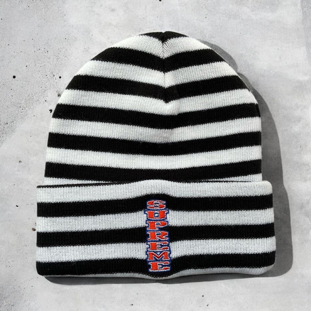 帽子 SUPREME 16AW VERTICALLOGO STRIPEDBEANIE
