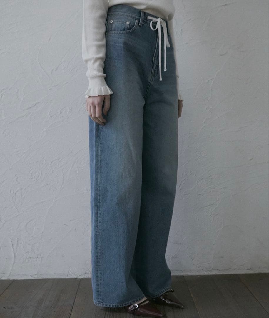 LE CIEL BLEU Drawstring Baggy Jeansブルー38