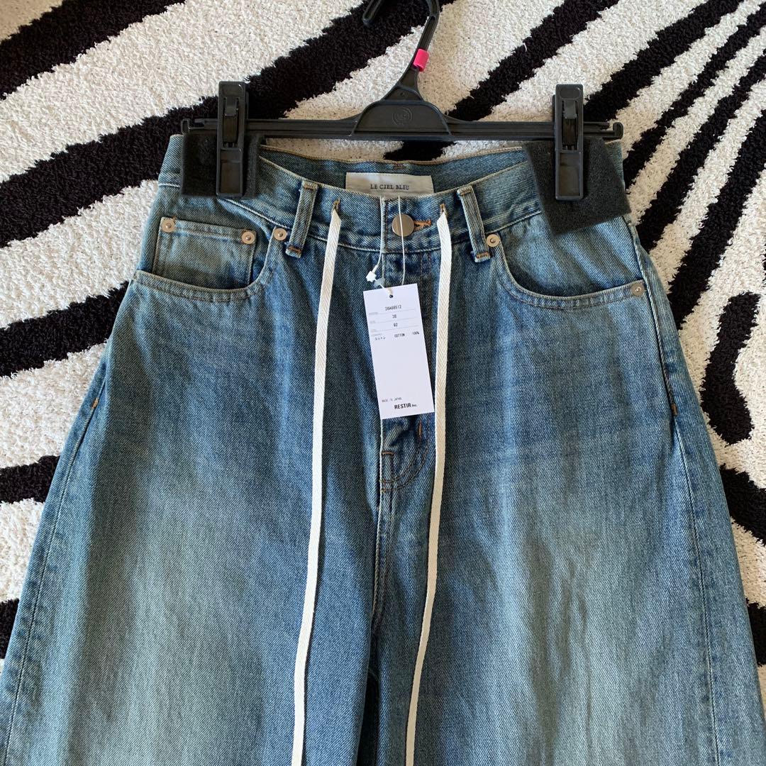 LE CIEL BLEU Drawstring Baggy Jeansブルー38