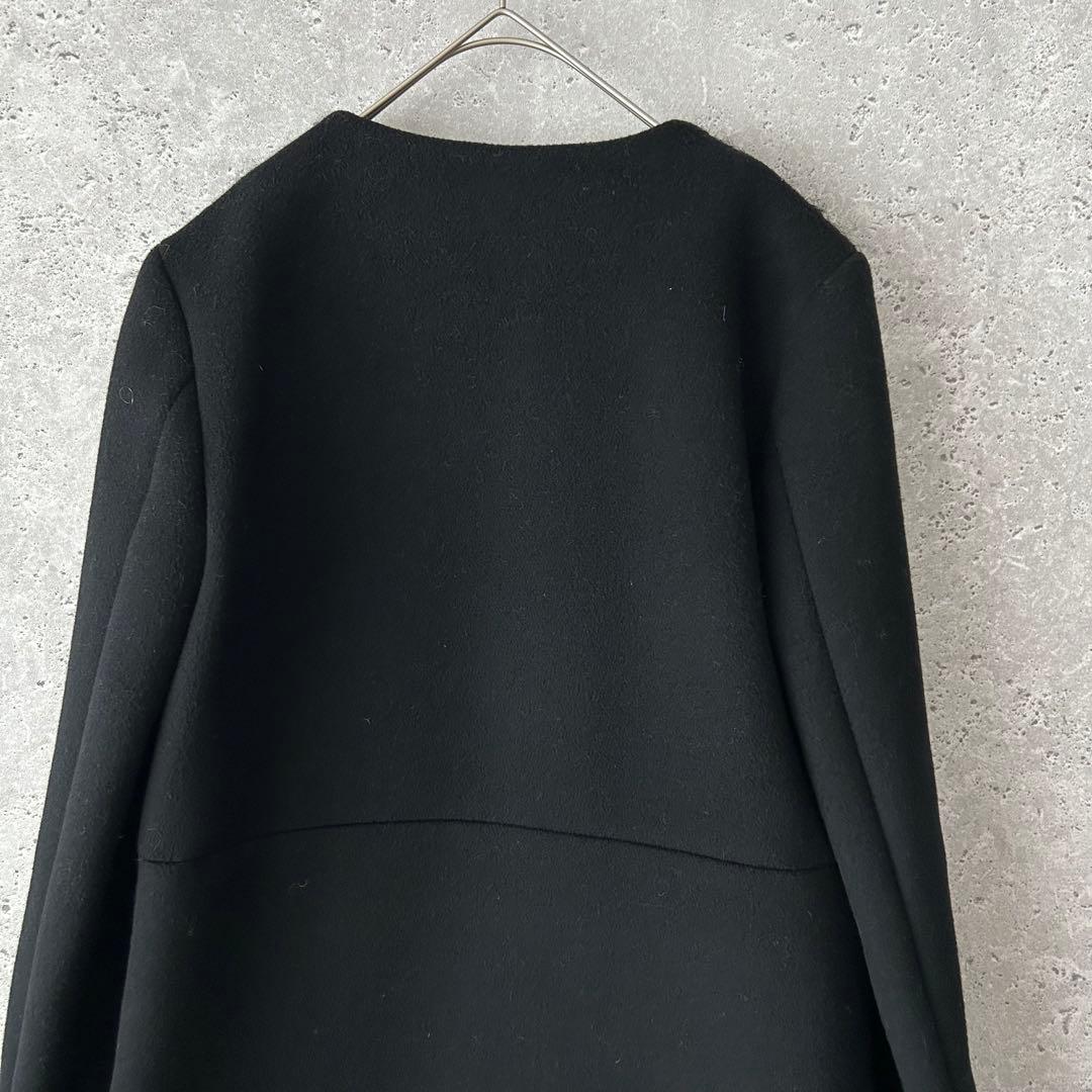 美品✨YOKO CHAN モヘヤ切替 ノーカラーコート　36 ヨーコチャン