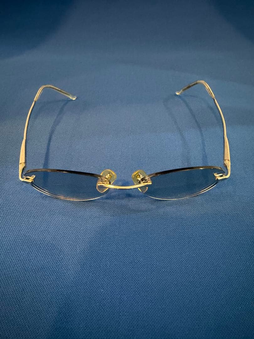 BVLGARI マットシルバー サングラス ミラー度入り　リムレス