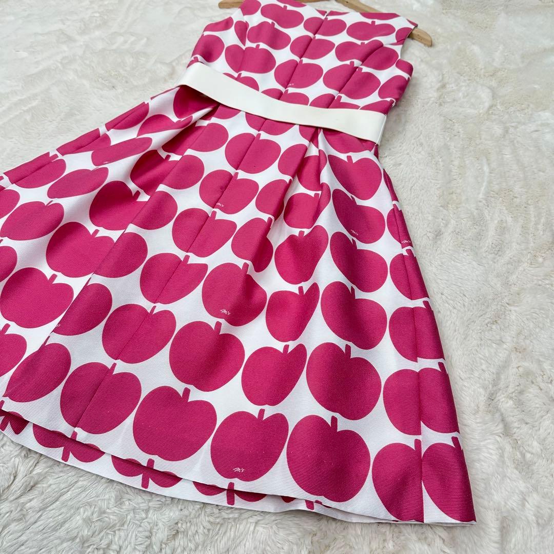 ✨美品✨M’S GRACY アップル柄×白リボン ワンピース 38 M