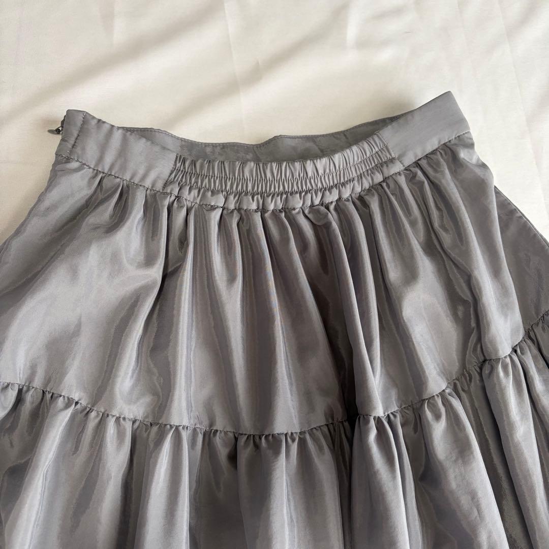 春 美品 FRAY I.D ティアードスカート マキシ丈 グレー サイズ0