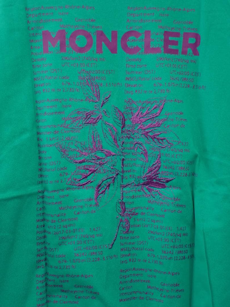 C*X様 MONCLER モンクレール 背面ロゴ 刺繡入り Tシャツ Lサイズ