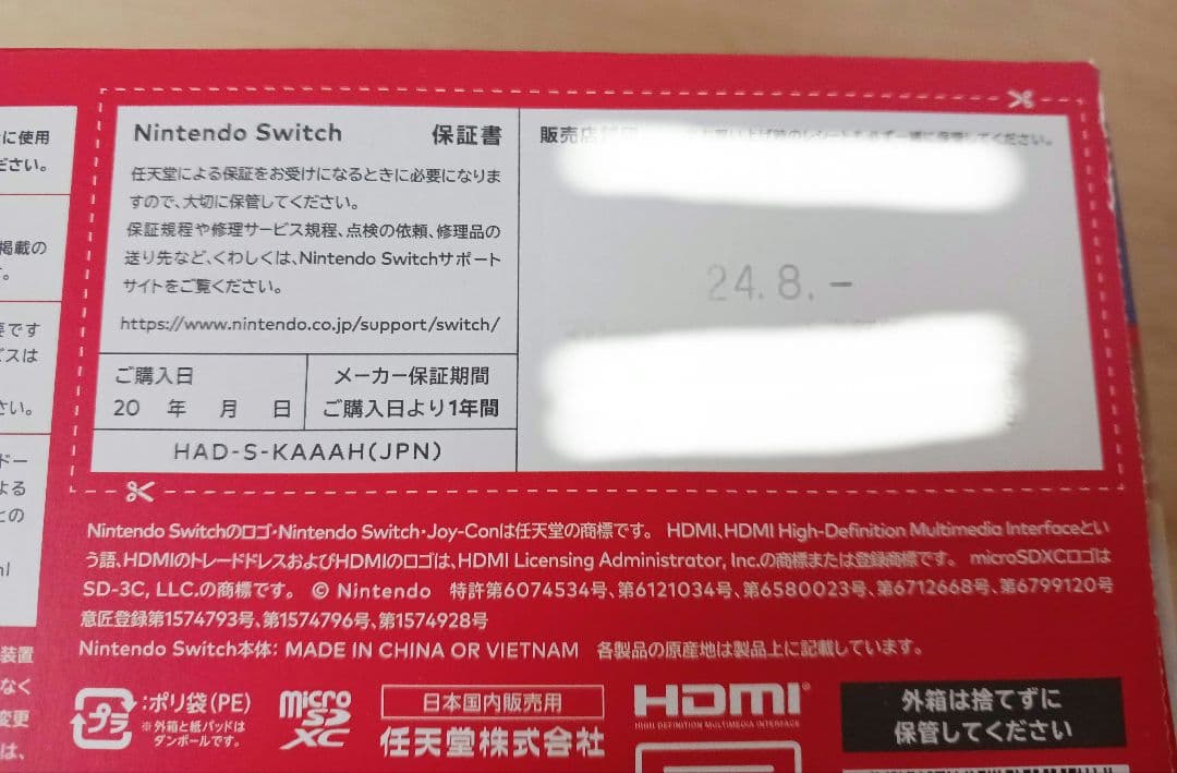 Nintendo Switch グレー　2024年8月購入