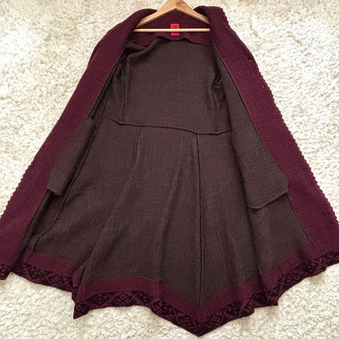極美品✨HaaT イッセイミヤケ ロングコート 変形 ウール レース 軽量