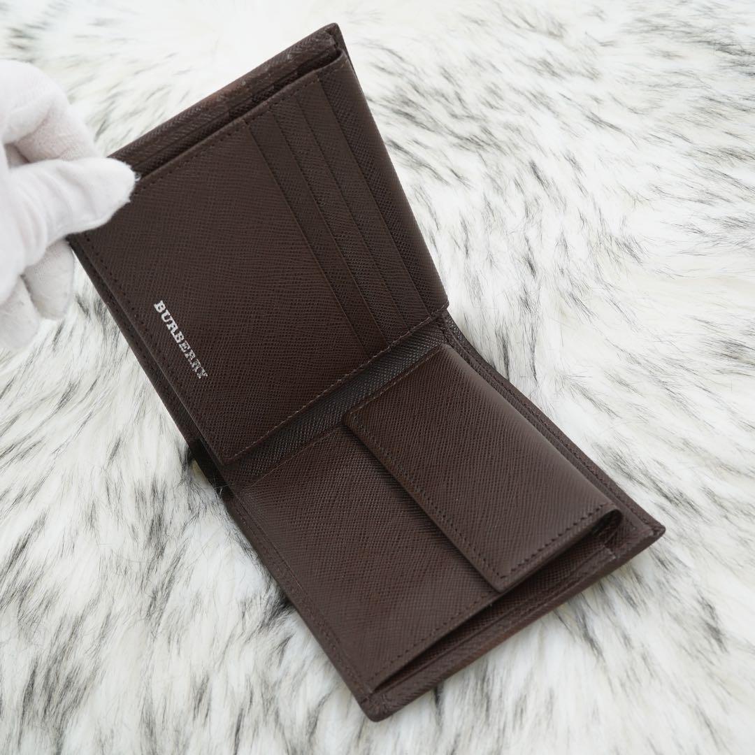 新品未使用品　BURBERRY LONDON 折り財布　ノバチェック　ブラウン