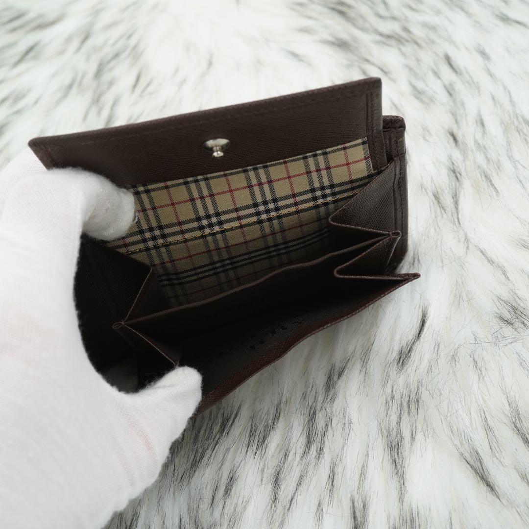 新品未使用品　BURBERRY LONDON 折り財布　ノバチェック　ブラウン