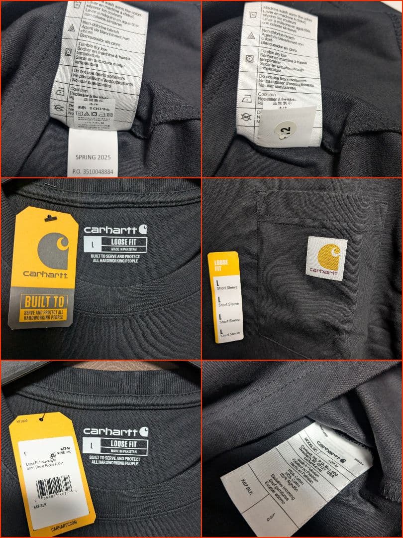 未使用 Carhartt Tシャツ　L　5枚セット K87　まとめ売り