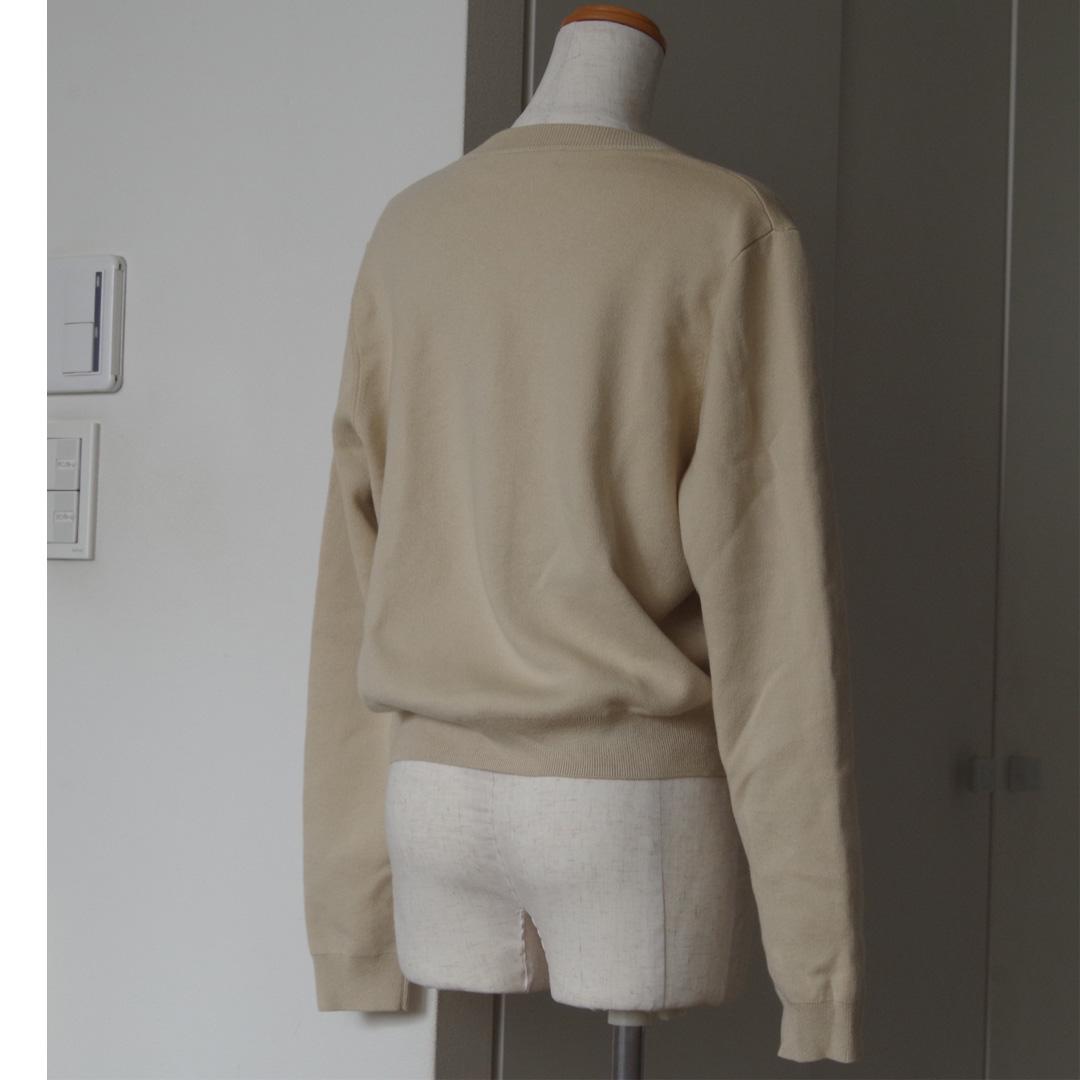 CABaN ライトベージュ コットンカシミヤ カーディガン　S