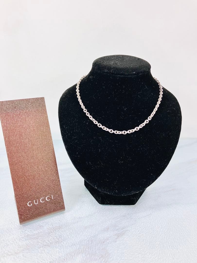 【超美品】GUCCI オーバルチェーン ネックレス 男女兼用　SV925