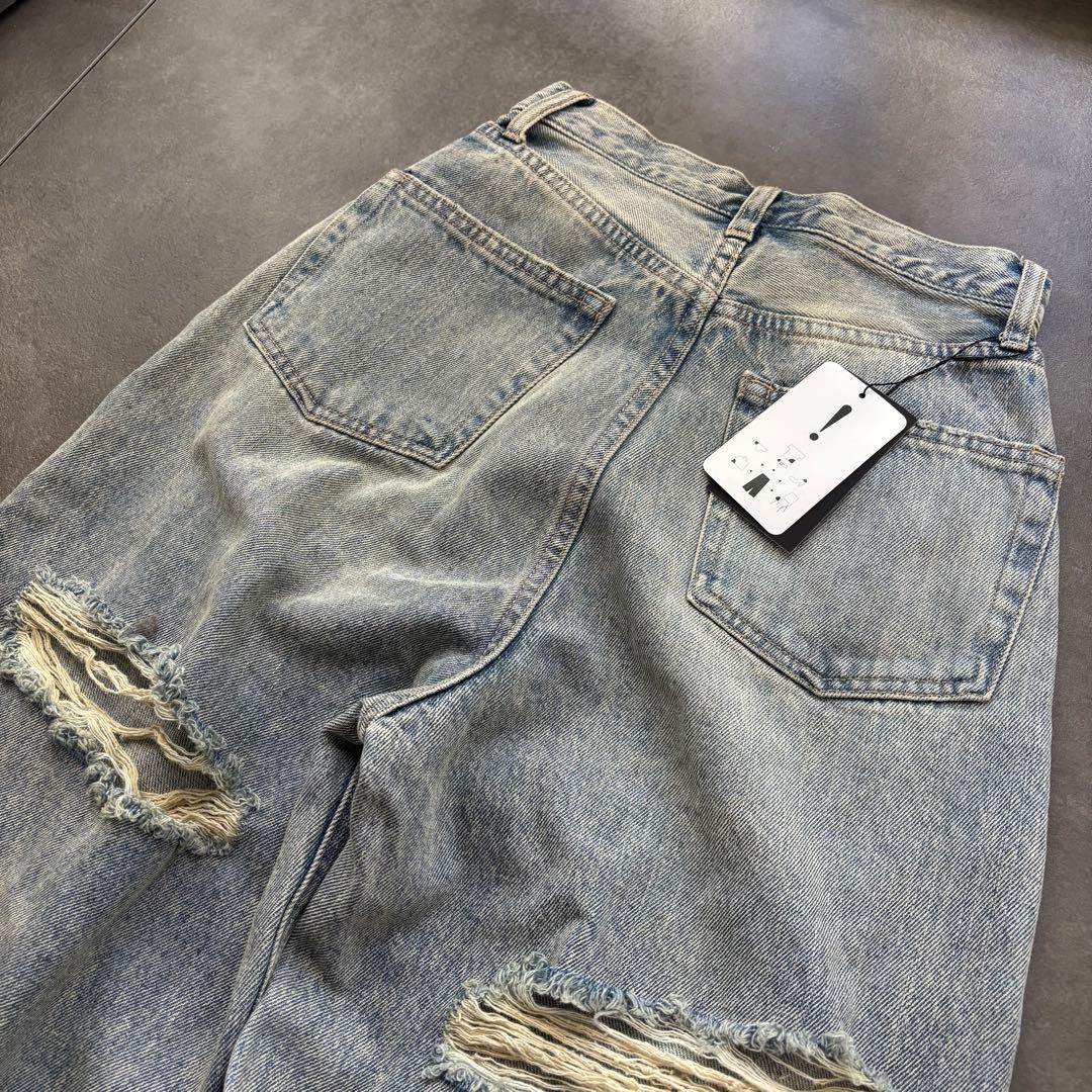 【未使用】定価1.3万☆EMODA エモダバックカットルーズジーンズ　デニム　S