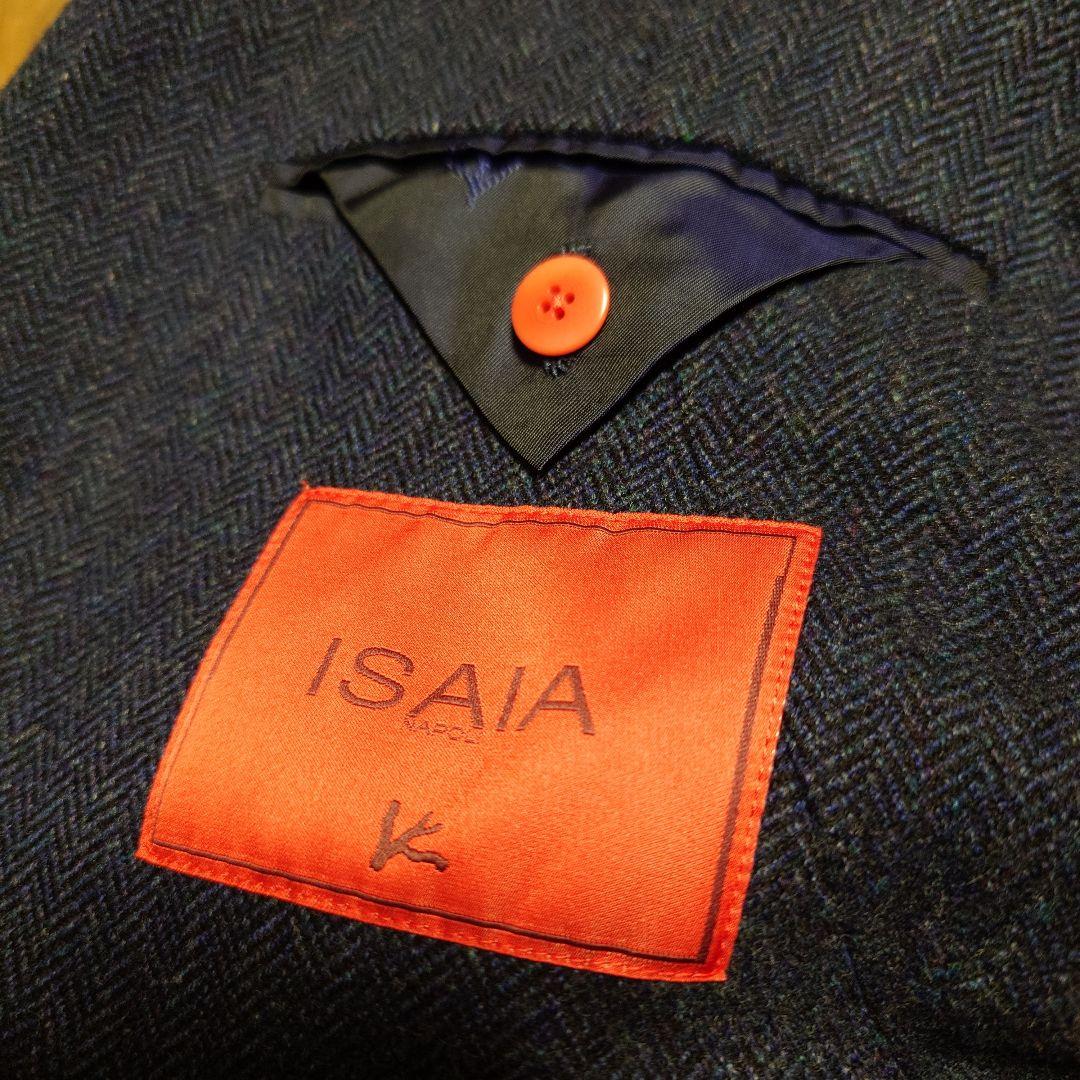 ISAIA イザイア ジャケット 46 ネイビー ツィード